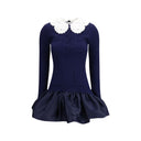 Blue Viscose Cocktail Dress