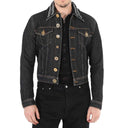 Black Cotton Denim Jacket