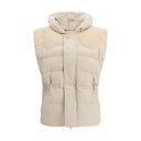 Beige Polyamide Sleveless Jacket