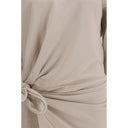 Beige Cotton Casual Dress