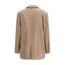 Beige Calf Leather Bos Taurus Coat