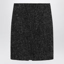 The Row Black wool bouclé skirt