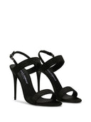 Dolce & Gabbana Satin sandals with iron-on rhinestones