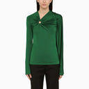 Victoria Beckham Emerald green viscose sweater Victoria Beckham
