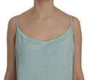 Elegant Spaghetti Strap Sleeveless Blue Top