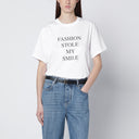 Victoria Beckham “Fashion stole my smile” white cotton T-shirt