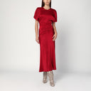 Victoria Beckham Fuchsia pink midi dress with gathered waist