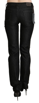 Chic Black Mid Waist Skinny Jeans