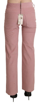 Chic Pink Mid Waist Straight Trousers