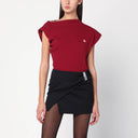 Vivienne Westwood Brick red asymmetrical T-shirt with Orb logo