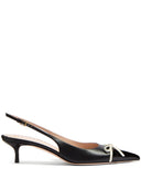 Valentino Garavani Bepointy 45mm Patent Leather and Kid Slingback Pumps