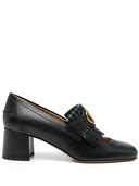 Valentino Garavani Vlogo Signature Calfskin Pumps With Fringes 55mm