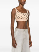 Marine Serre Moonogram-pattern bra