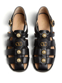 Valentino Garavani Vlogo Signature Fisherman Sandal In 20mm Calfskin