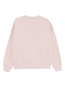 Golden Goose Old rose unisex round neck sweatshirt with green logo print