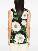 Dolce & Gabbana Floral silk-blend charmeuse top