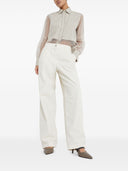 Brunello Cucinelli City Heels in Nappa Leather with Shiny Strap