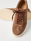 Brunello Cucinelli Washed suede sneakers with latex sole