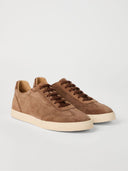 Brunello Cucinelli Washed suede sneakers with latex sole