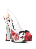 Dolce & Gabbana Floral Printed Satin Slingbacks