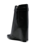 Givenchy Shark lock-embellished glossed-leather ankle boots