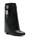 Givenchy Shark lock-embellished glossed-leather ankle boots
