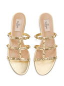 Valentino Garavani Slide Rockstud Sandal In Laminated Nappa