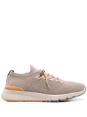 Brunello Cucinelli Runners in wool and semi-gloss calfskin