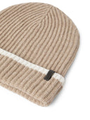 Brunello Cucinelli English rib cashmere knit skullcap with monili