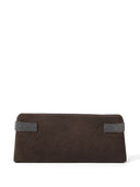 Brunello Cucinelli Essence pouch bag in suede with precious bands