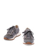 Brunello Cucinelli Virgin wool flannel and lamé calfskin runners