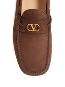 Valentino Garavani Fastaway Driver Moccasin In Deer Suede