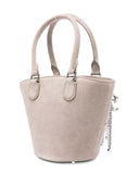 Self-Portrait Suede Charm Tote Bag