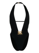 Dolce & Gabbana logo-plaque Plunge Swimsuit