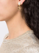 Dolce & Gabbana DG Logo and Pearl Earrings