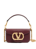 Valentino Garavani Locò Small Shoulder Bag In Calfskin With Jewel Logo