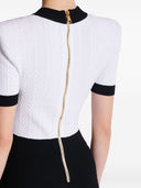 Balmain Two-tone twisted knit bodycon dress