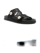 Jimmy Choo Fayence Sandal Low leather sandals with pearls