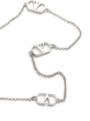 Valentino Garavani Vlogo Signature Metal Necklace With Swarovski Pearls
