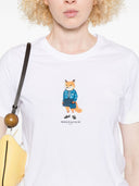 Camiseta de algodón con estampado de zorro vestido de Maison Kitsuné