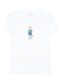 Camiseta de algodón con estampado de zorro vestido de Maison Kitsuné