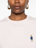 Camiseta de algodón con bordado de zorro de Maison Kitsuné