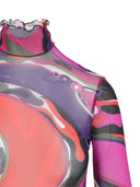 Pucci Rollkragenkleid mit Wirbelmuster