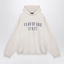 Fear of God Essentials White hoodie with logo