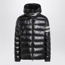 Moncler Black nylon laqué zip down jacket