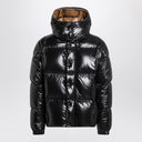 Moncler Black nylon laqué down jacket