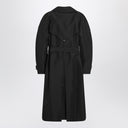 Gabardina negra cruzada con cinturón Moncler X Edward Enninful