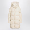 Moncler Litte long white quilted jacket