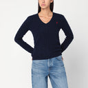 Suéter azul de punto trenzado en lana y cachemira Polo Ralph Lauren