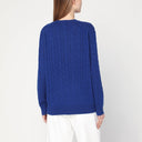 Suéter de punto trenzado azul cobalto de lana y cachemira Polo Ralph Lauren